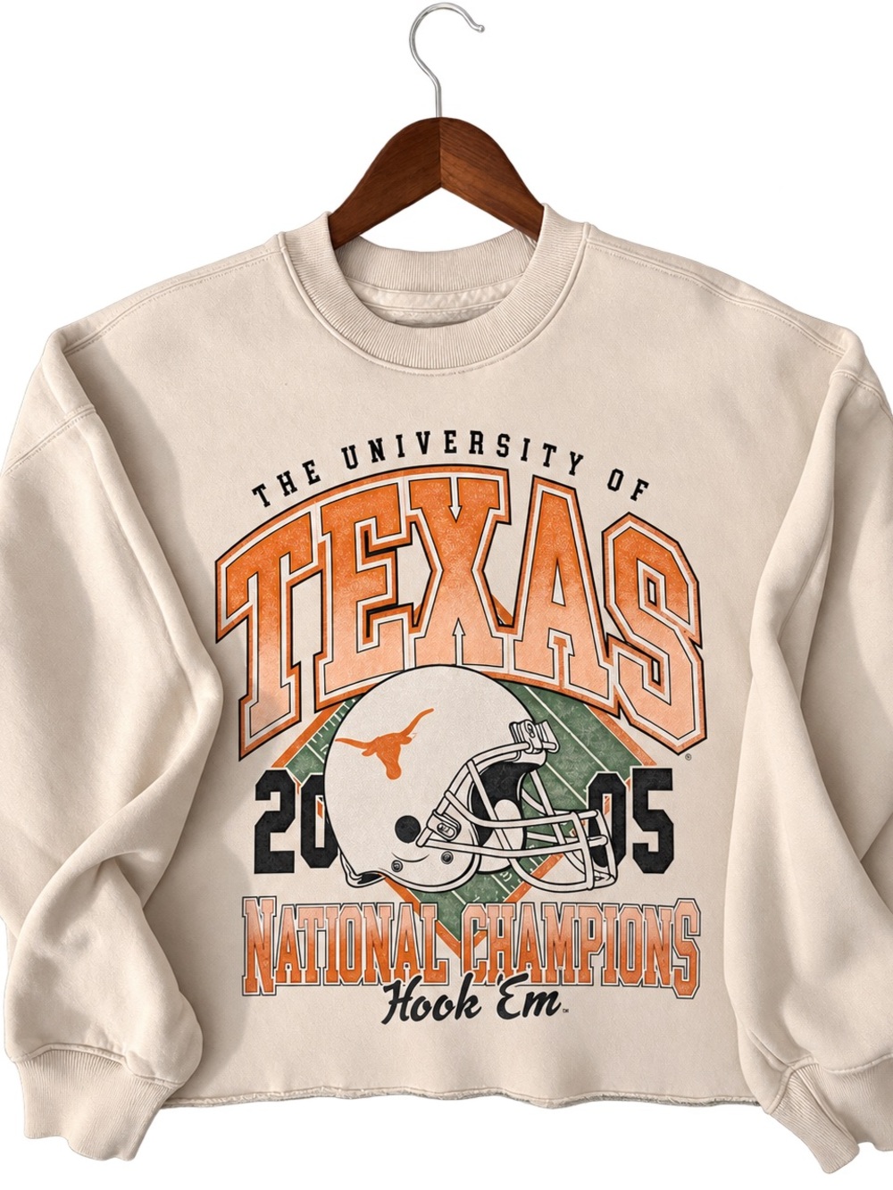Hollister Beige Crewneck with The University of Texas Graphic